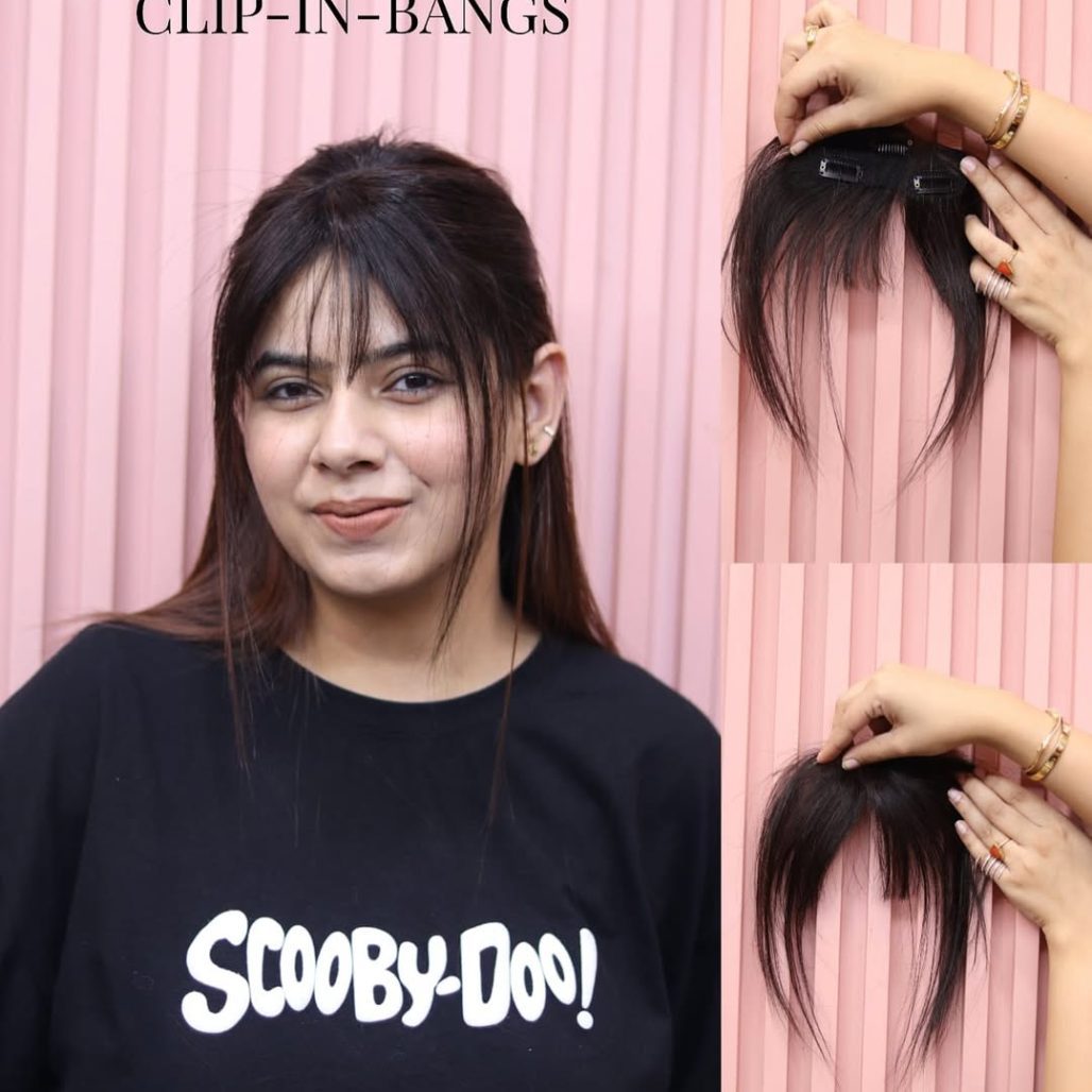 ✨ Switch up your style in seconds with our Clip-In Bangs – no commitment, just instant glam! 💁_